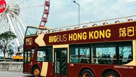 Hongkong BigBus hop-on hop-off bus (dubbeldekker met open dak + hop-on hop-off + rondrit door heel Hongkong + ontspannen sightseeing)