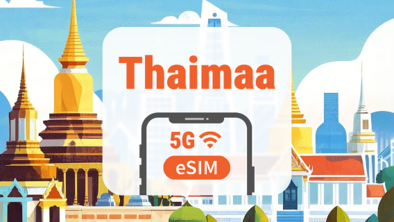 Thaimaa 5G eSIM | Kaksoisverkko • ChatGPT | 1–30 päivää | QR-koodi