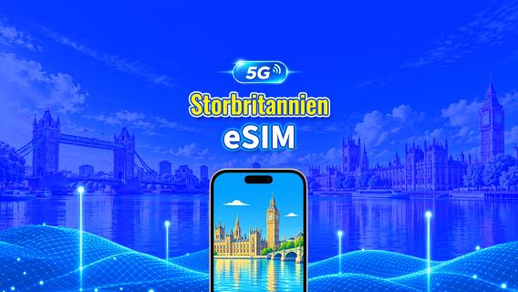 Storbritannien 5G eSIM | 3 nät | Fullt stöd för AI & TikTok | Dagligt/totalt datapaket | 1–30 dagar | 24-timmars debitering | QR-kod