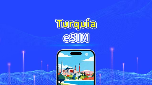 eSIM para Turquia | 4G/5G | Dados de alta velocidade | Pacote diário/de dados | 24 horas | 1-30 dias | Código QR