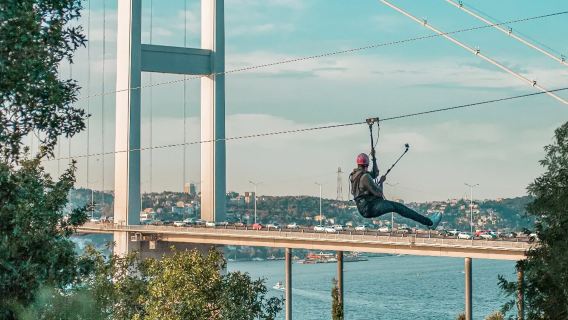 Istanbul zipline experience over the Bosphorus strait