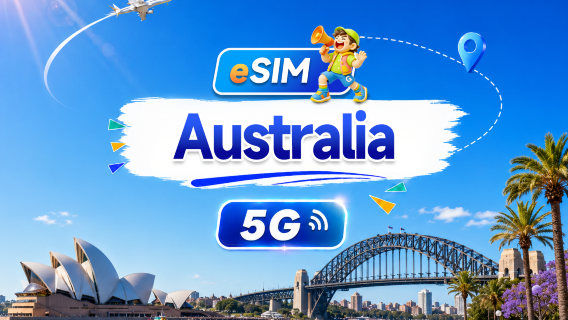 eSIM 5G Australia | Paket Harian/Total | 500MB/hari - Total 100GB | 1-60 hari | Penagihan 24 jam | Kode QR