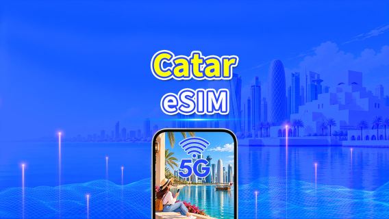 Catar 5G eSIM  | Rede Dupla | Compatível com IA e TikTok | Pacote de dados diário/total | 1–30 dias | Cobrança de 24 horas | Código QR