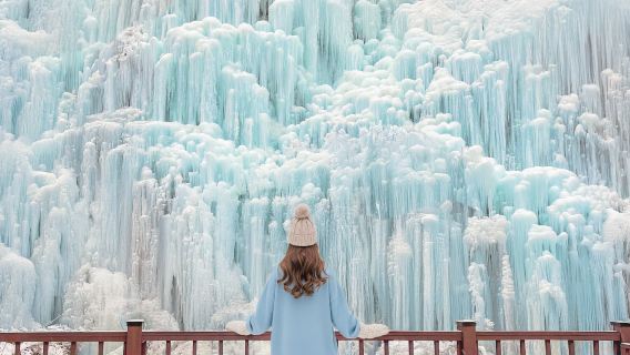 Tour giornaliero da Seul alla Valle di Ghiaccio Eobi + Rail Bike + Nami Island + Esperienze Hanbok e Kimbap
