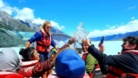 New Zealand South Island Aoraki / Mount Cook Tasman Glacier Ice Explorer Boat - Tasman Glacier Lake Explorer Tour - Magnificent Views of New Zealand's Glacial Lakes