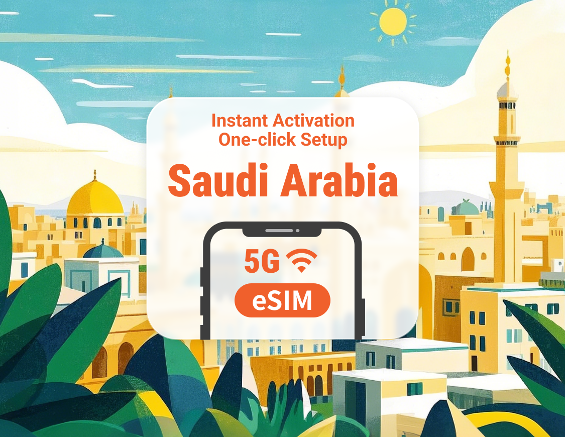 eSIM 5G dell'Arabia Saudita | ChatGPT | 1–30 giorni | QR istantaneo