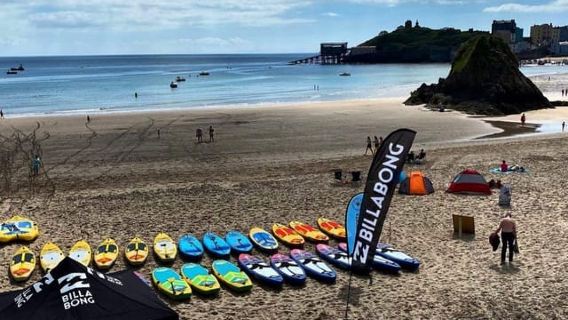 Pembrokeshire: Paddle Boarding At Tenby North Beach
