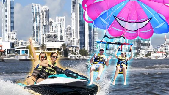 Water activities in Gold Coast: parasailing/jet speedboating/jet ski (optional at Surfer's Paradise Odyssey)