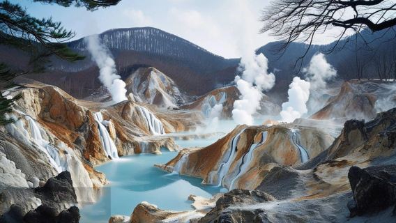 tour 1 ngày Noboribetsu Jigokudani + Núi Showa Shinzan và Trại gấu + Hồ Toya [Tùy chọn bao gồm vé vào cổng]