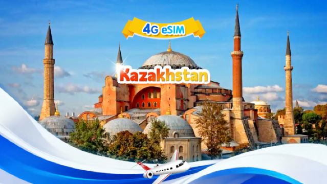 eSIM 4G pour le Kazakhstan | Forfait tout compris | Total de 1 Go à 30 Go | 3-30 jours | QR code