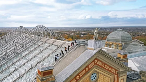 London Climbing Experience: Alexandra Palace Rooftop Walk with Professional Climbing Guide + Panoramic Views of London