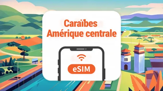 Amérique Centrale & Caraïbes 13 Pays eSIM | IA & TikTok | 1–30 Jours | Code QR