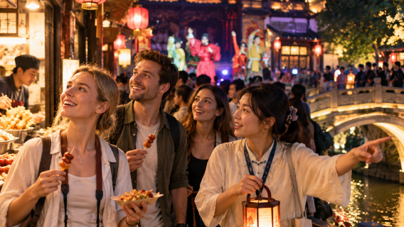  Old Hangzhou from Day to Night:  Local Food,  Chinese Wellness Massage & Historic Night Tour