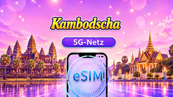 Kambodscha | 4G/5G eSIM | Tagespaket/Datenpaket | 24-Stunden-Abrechnung | 1-30 Tage | QR-Code