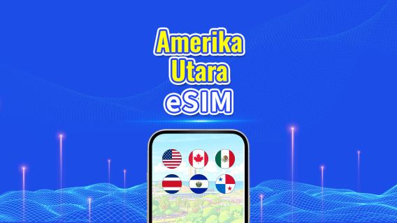eSIM Amerika Utara | 5G/4G | Paket Data Harian/Total | 1–30 hari | Penagihan 24 Jam | Kode QR