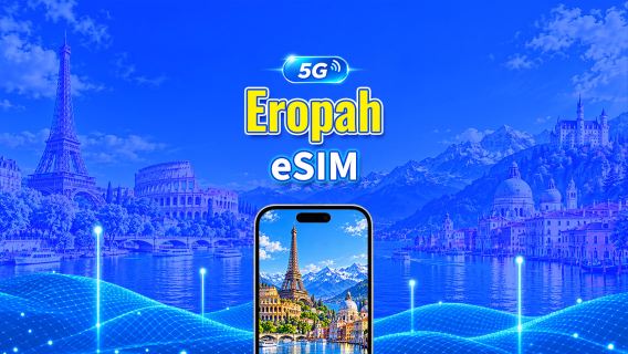 Eropah 5G eSIM | Menyokong AI & TikTok Sepenuhnya | Pelan Data Harian/Jumlah | 1–30 Hari | Pengebilan 24 Jam | Kod QR