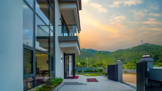 Villa Kolam Renang & Mata Air Panas Berdiri Sendiri 6 Bilik di Gunung Nankun - KTV + Peralatan Barbeku + Mahjong + Aktiviti Menyusur Sungai