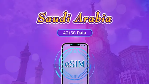 Arab Saudi | eSIM 5G/4G | Pass Harian / Paket Total | Penagihan 24 Jam | 1–30 Hari | Kode QR