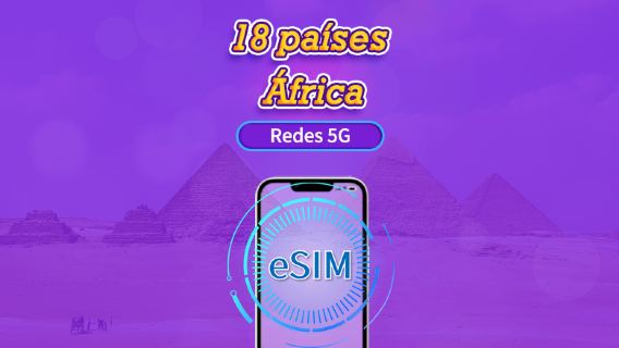 África (18 países) | eSIM 5G/4G | Pase diario/Paquete total | 24H | 1-30 días | Código QR