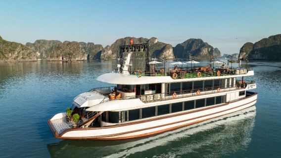 Ambrose 5-Star Cruise: Luxury Ha Long Bay Escape with Buffet Lunch from Halong Port