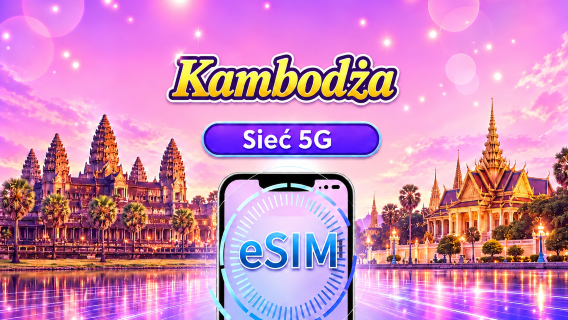 Kambodża | 4G/5G eSIM | Pakiety dzienne/dane | Rozliczenie 24-godzinne | 1-30 dni | Kod QR