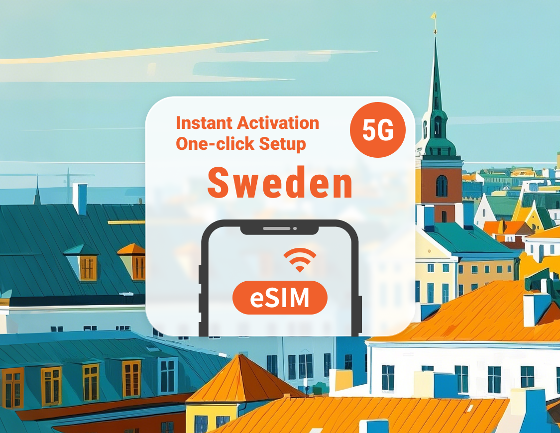 Zweden 5G eSIM | Meerdere netwerken | 1–30 dagen | Directe QR-code