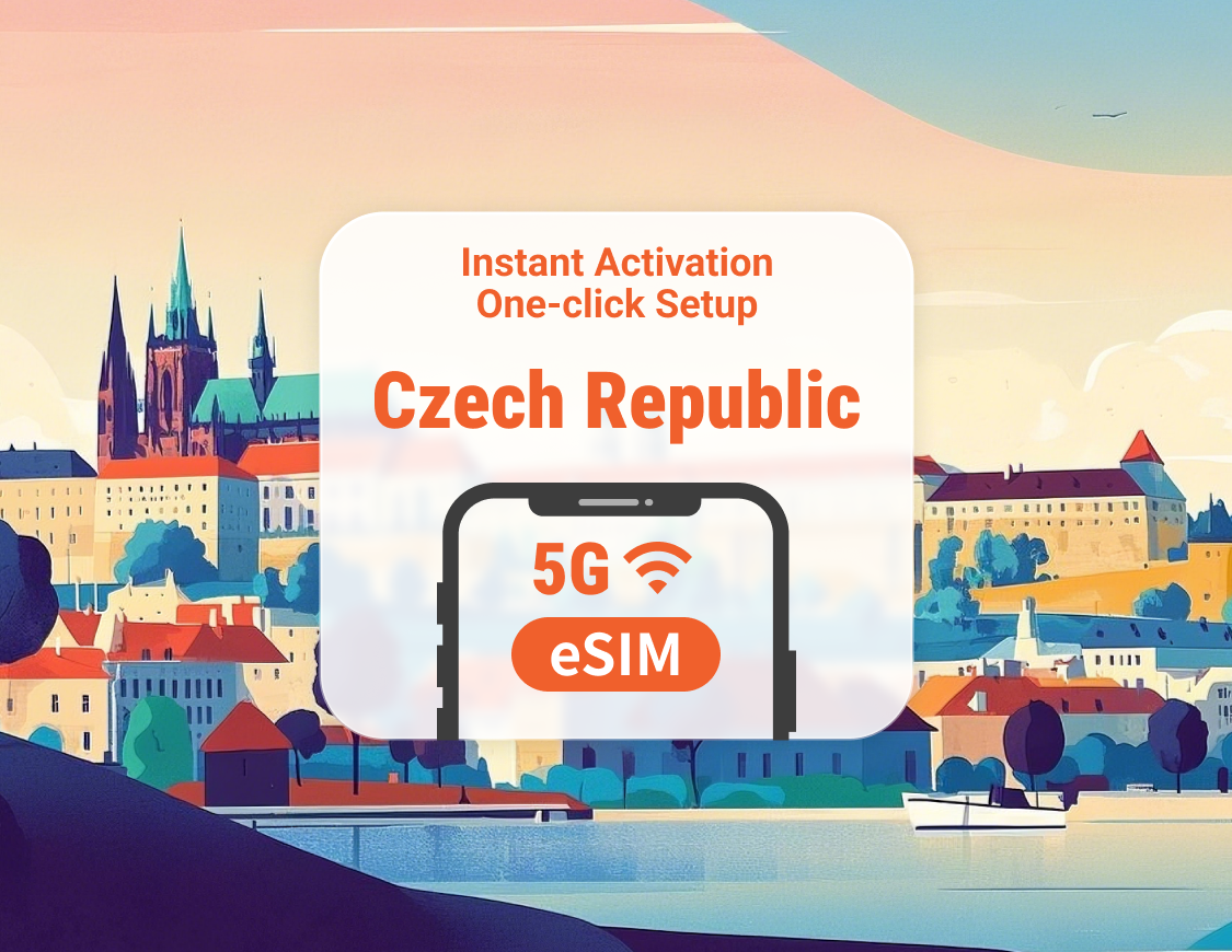 eSIM 5G Repubblica Ceca | Multi-rete | 1–30 giorni | QR istantaneo