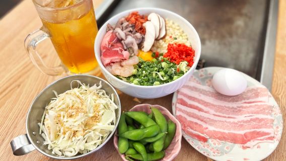 [Harasaku Tei] Harajuku teppanyaki experience package - choose from okonomiyaki, monjayaki, yakisoba, or fried rice noodles