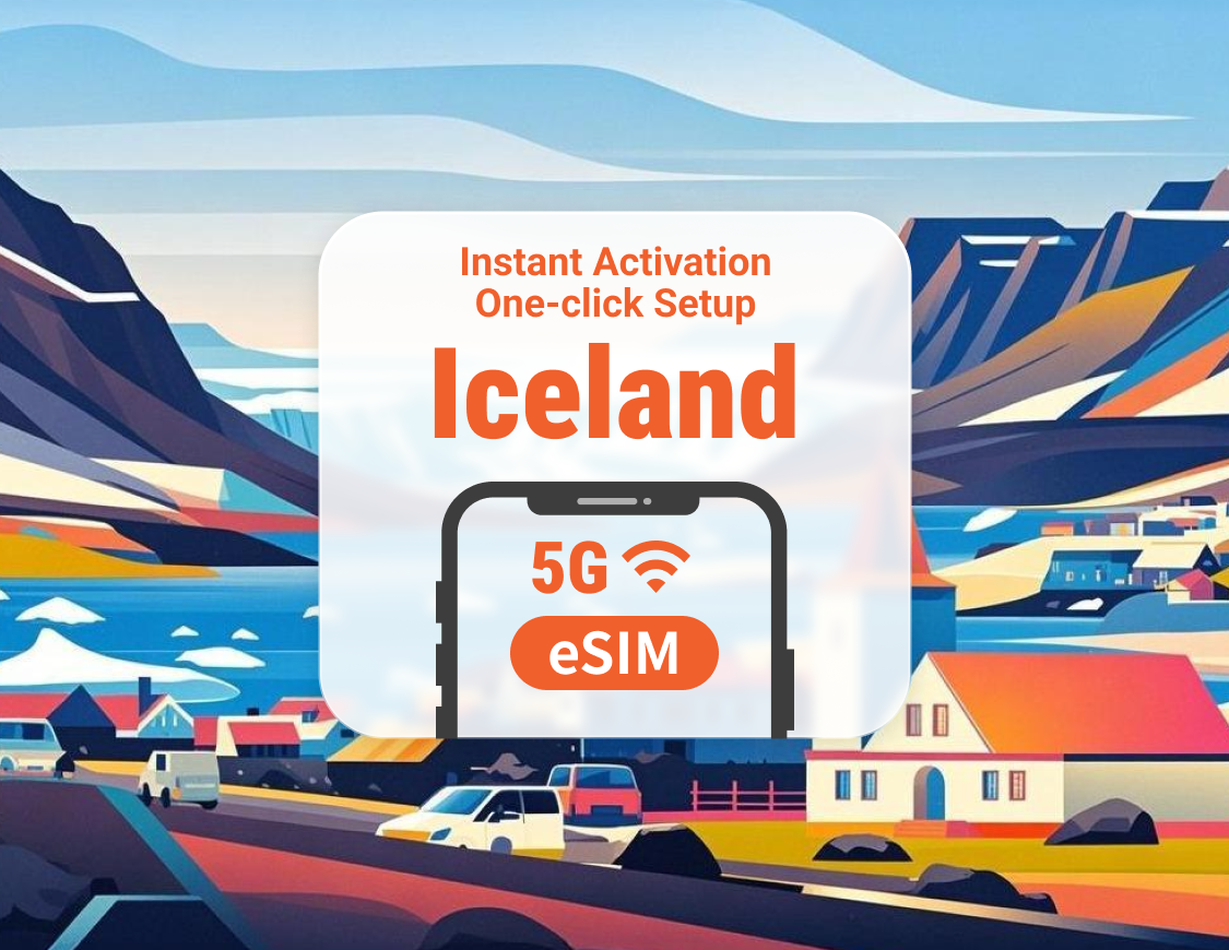 Iceland 5G eSIM | Liputan Rangkaian Dwi | Menyokong ChatGPT & TikTok | 1–30 Hari | Kod QR Segera
