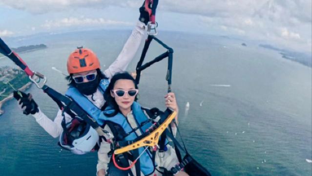 三亞海棠灣心情滑翔傘基地滑翔傘飛行體驗【特技飛行+空中拍攝+來回船票】