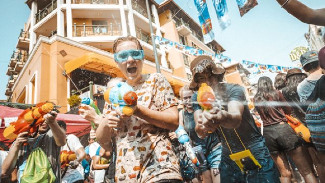1-day tour for Songkran Festival Chiang Mai with water guns, off-road pickup truck ride, and old city celebration