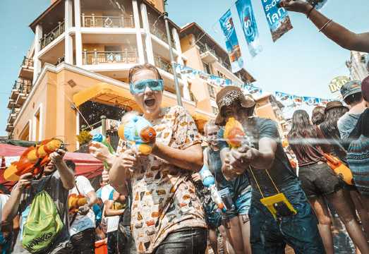 1-day tour for Songkran Festival Chiang Mai with water guns, off-road pickup truck ride, and old city celebration
