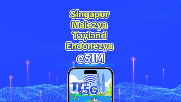 Güneydoğu Asya eSIM | Singapur/Malezya/Tayland/Endonezya | 5G/4G | Doğal gün | 1-30 gün | QR kodu
