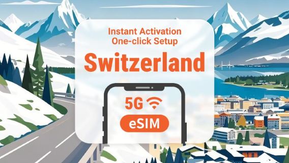 Switzerland 5G eSIM | Zasięg dwóch sieci | Pełny dostęp do AI i TikTok | 1–30 dni | Kod QR