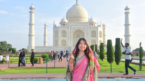 Da Delhi: Tour al Taj Mahal all'alba e al Forte rosso di Agra con punti fotografici e colazione a 5 stelle