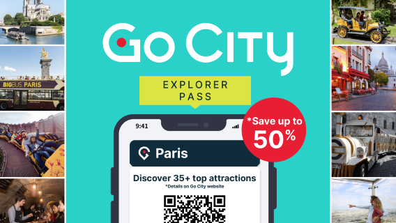 Go City ปารีส บัตรผ่านแบบเลือกได้เอง [บริการอย่างเป็นทางการ/รวมสถานที่ท่องเที่ยวกว่า 40 แห่ง/การล่องเรือแม่น้ำแซน/หอคอยไอเฟล/หอมอนปาร์นาส] Paris Explorer Pass