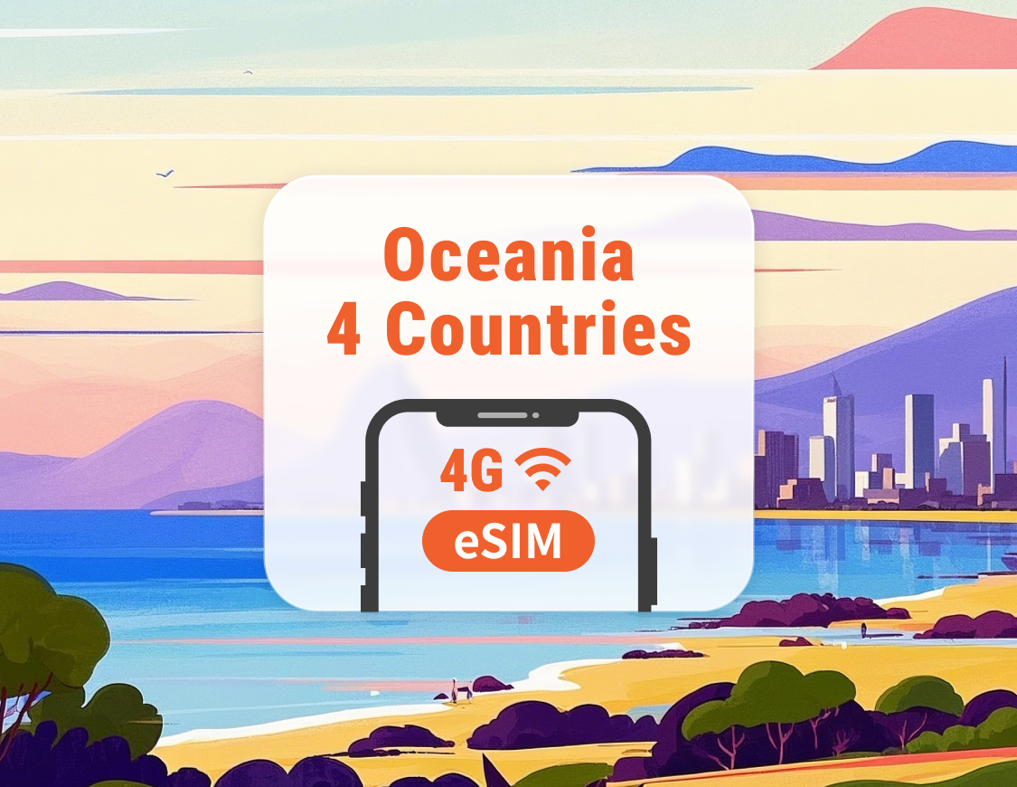 Oceania 4 Destinations eSIM | Fiji, Tonga, Samoa, Papua New Guinea | 1–30 Days | Instant QR