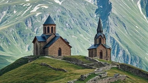 Ab Tiflis: Geteilte Tour Tour nach Kazbek, Gudauri und Zhivali