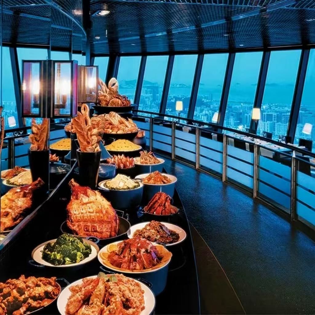 Ресторан-буфет с вращающейся панорамой на 360° в Башне Макао (специальное предложение на ограниченное время)