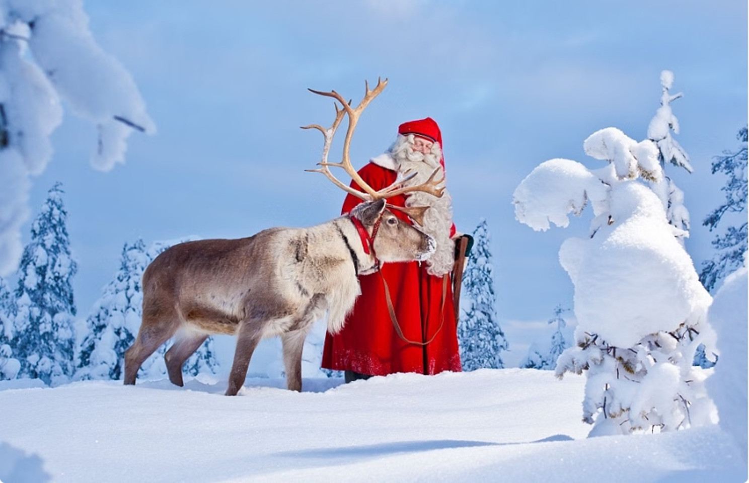 Finland Rovaniemi Santa Claus Village + Arctic Circle Snowmobile Park + Husky Reindeer Sled Tour