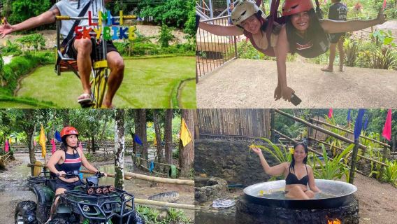 pacchetto tour di un giorno all'Isola di Boracay con ATV, bicicletta sospesa, zip line, sorgente fredda, canoa, tuffi dalla scogliera e paddleboard