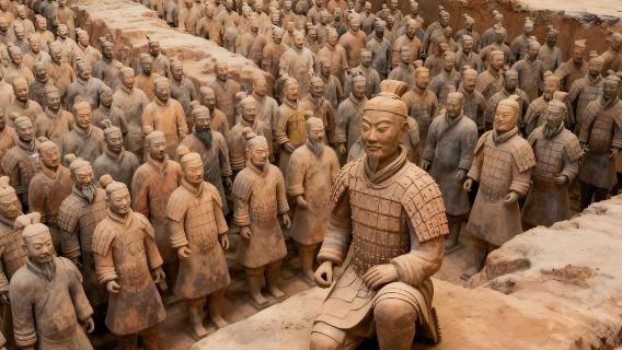 One-day private chartered car tour to Xi'an Terracotta Warriors and Qujiang Pool golden dragon parade | Ideal for family and group tours