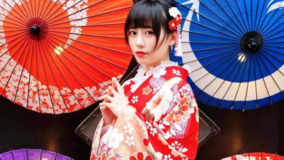 Doświadczenie noszenia kimona komon/koronkowego/yukata z makijażem, stylizacją włosów i sesją zdjęciową w świątyni Sensō-ji w Tokio - Kano