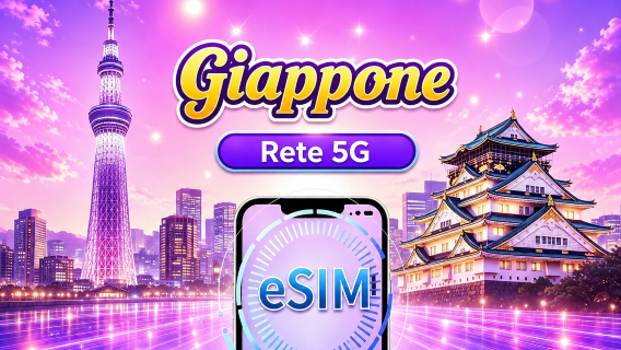Giappone | eSIM 5G | Pass giornaliero / Pacchetto totale | Fatturazione ogni 24 ore | 1-30 giorni | Codice QR