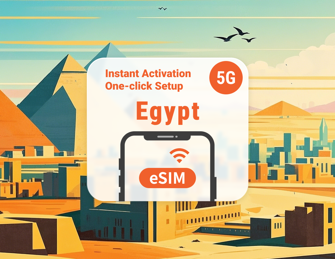 Egypte 5G eSIM | Meerdere netwerken | 1–30 dagen | Directe QR-code