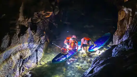 廣西桂林陽朔徒步探洞體驗/興坪古鎮範圍內可接駁【羅田大岩徒步探洞/角田水岩(魚骨洞)溯溪+槳板探洞】