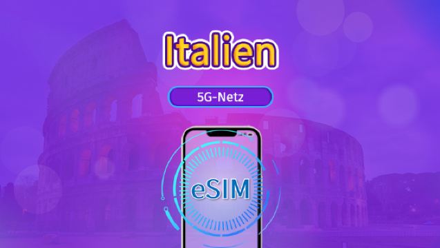 Italien | 5G/4G eSIM | Gesamtpaket | 24-Stunden Abrechnung | 7–30 Tage | QR-Code