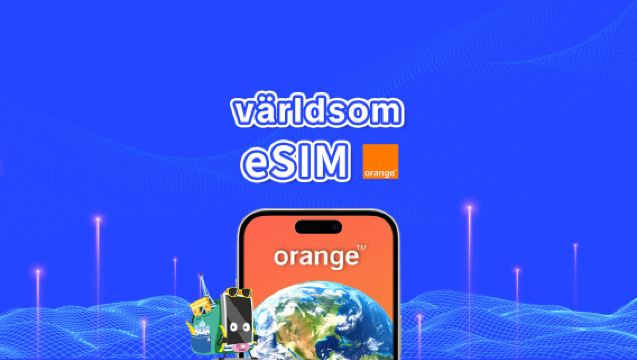 Orange World eSIM global flerländer | 4G/LTE | 30 dagar totalt 1GB-20GB | 24-timmars debitering | QR-kod