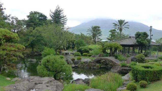 Kagoshima Taman Senganen - Sakurajima (Kuil Tsukiyomi - Dek Pemerhatian Yunohira - Taman Pantai Lava)