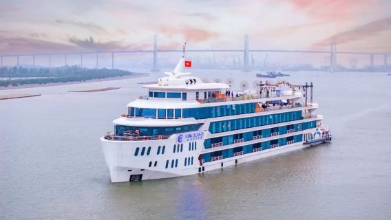 Excursión de un día a la Bahía de Ha-Long en Vietnam: crucero de lujo 5 estrellas Princesa/Luna + Isla del Paraíso + Cueva de la Sorpresa